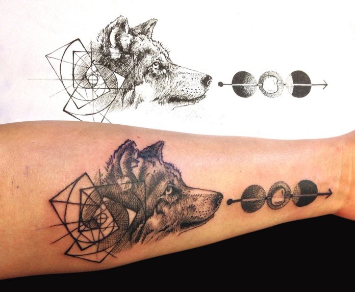 wolf valknut tattoo